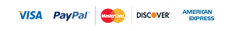 Visa, PayPal, Mastercard, Discover, American Express